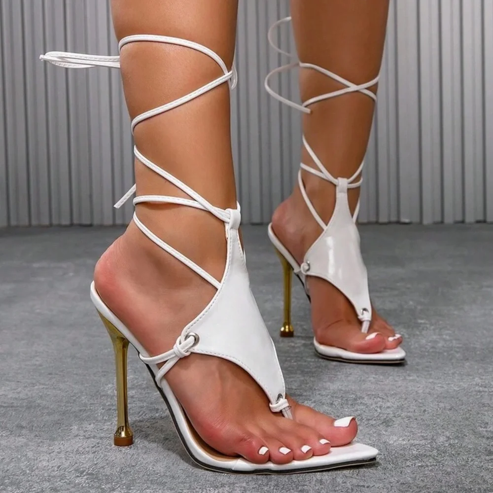 CUCCOO SZL New Women's Elegant Peep Toe Lace-Up High Heel Sandals - Picture 2 of 4